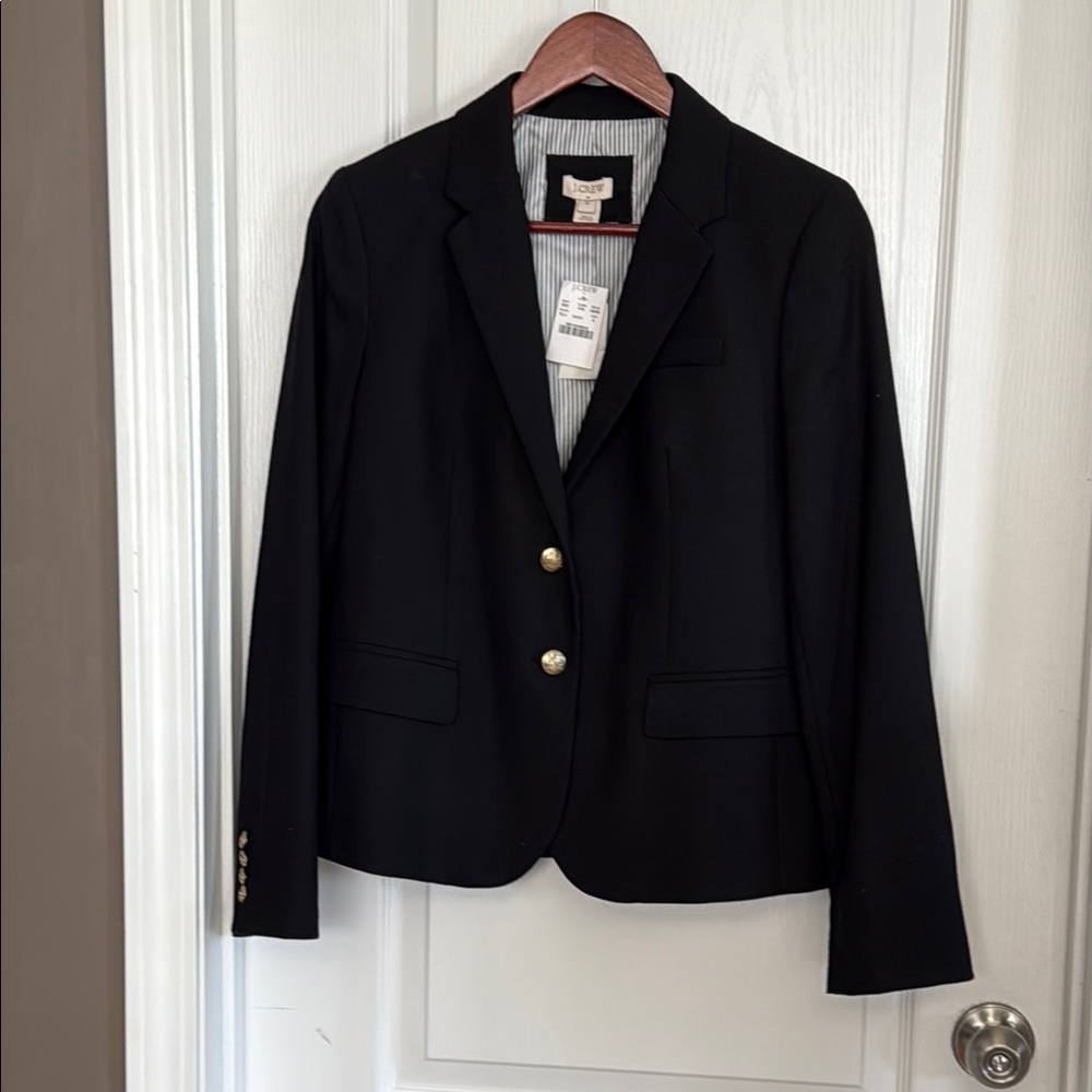 J. Crew Black Blazer Tailored Suit Jacket-size 8